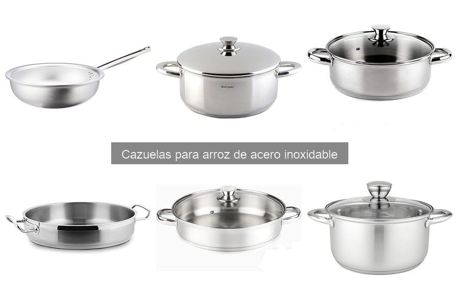 Comparativa de cazuelas de acero inoxidable para arroz