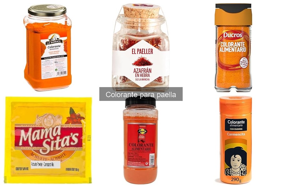 Comparativa de colorantes para paella: precios y marcas