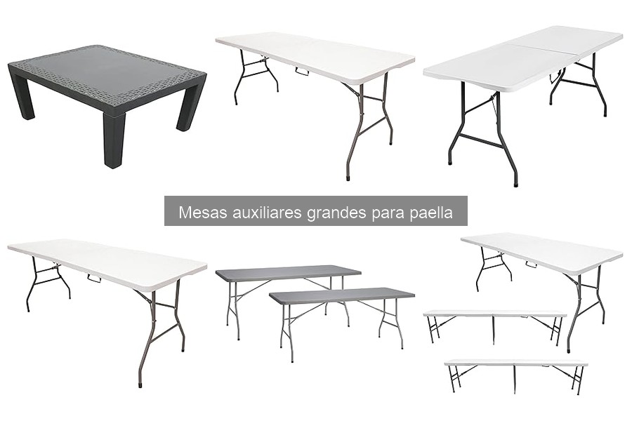 Comparativa de mesas auxiliares de madera y metal para paella
