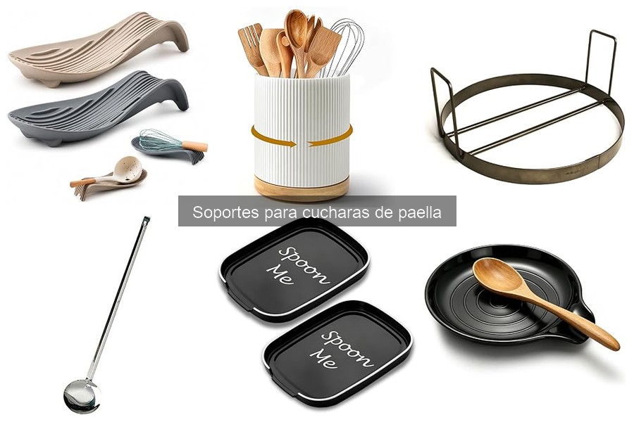 Comparativa: Soportes para cucharas de paella de metal y silicona