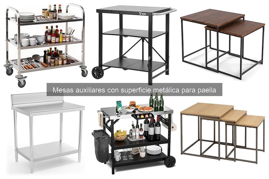 Mejores tiendas para comprar mesas auxiliares metálicas para paella
