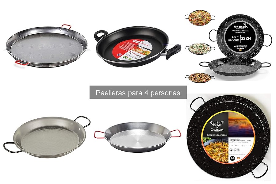 Paelleras para 4 personas: características y dimensiones