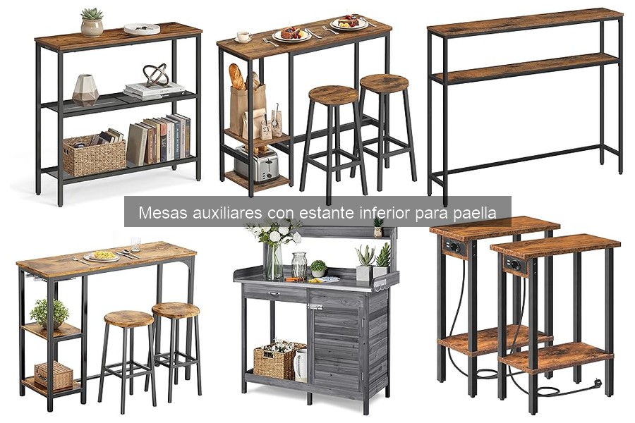 ¿Son necesarias las mesas auxiliares con estante para paella?