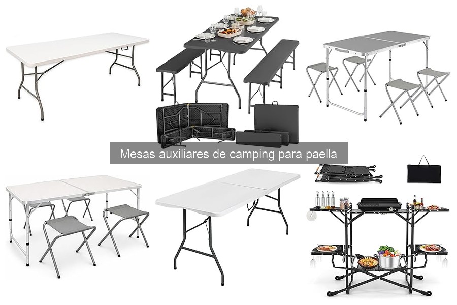 Tipos de mesas auxiliares de camping para paella: guía completa