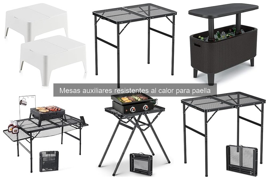 Tipos de mesas auxiliares resistentes al calor para paella
